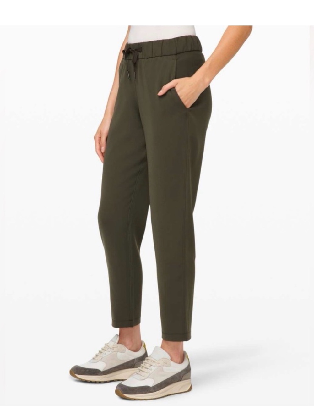 Lululemon On the Fly 7/8 Olive Green Pants